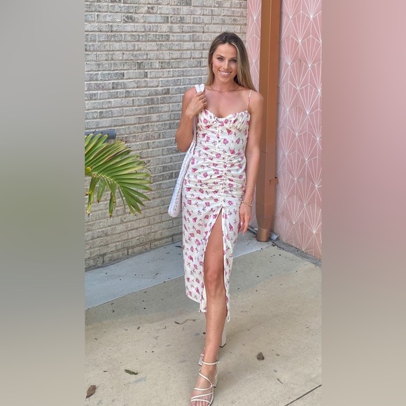 Zara Dresses & Skirts - Zara floral Pink and White Dress